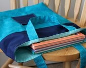 Blue and Teal Fabric Tote