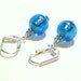 Murano Glass Small Aqua Ball Earrings, Leverback Earrings,  Venetian Jewelry, Italian Jewelry