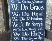 Family rules sign, comes in 3 colors. wood sign , hand painted sign, wall decor subway art