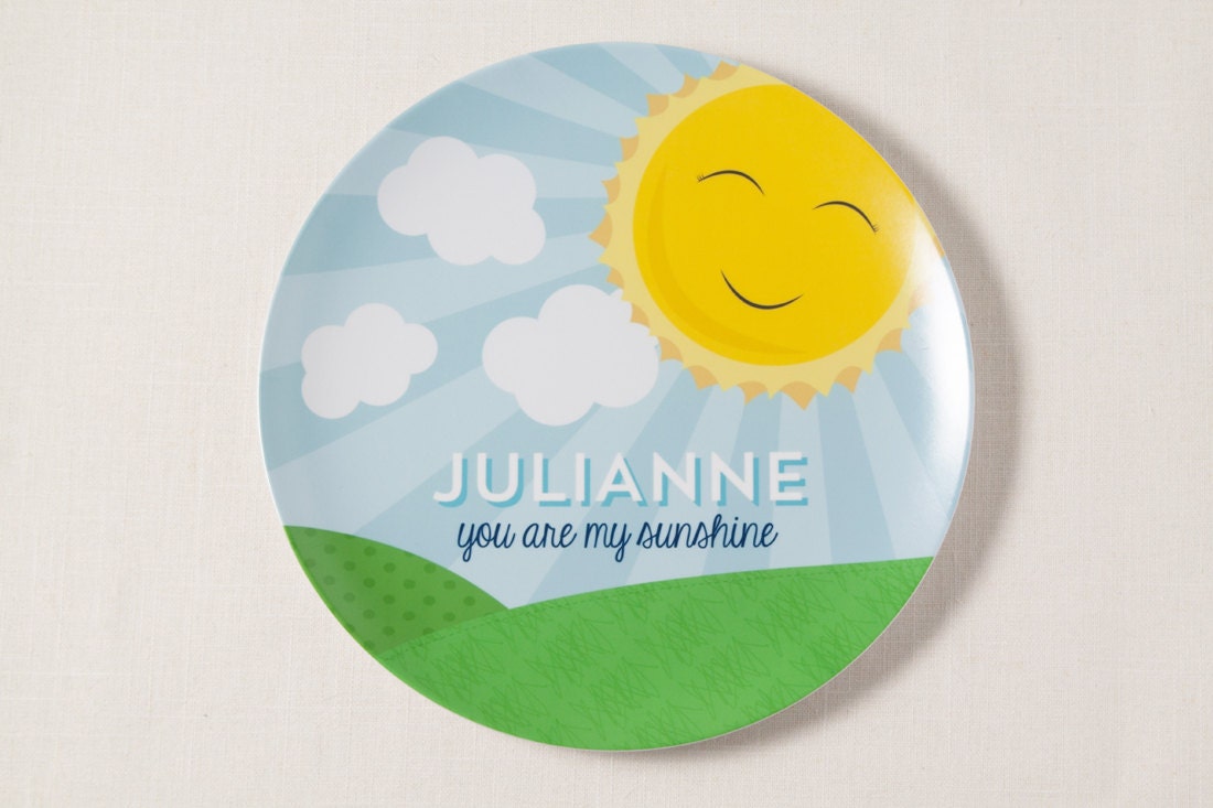 Personalized Melamine Plate - You Are My Sunshine - Inspired Kids Collection Il_170x135