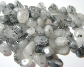 Tourmilated Quartz, Large Chips bead destash