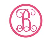 1" Vinyl Letter/Initial with Border Decal