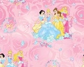 Reserved Listing for Julie, Cinderella Fabric, Snow White Fabric, Disney Fabric, Belle Fabric, Pink Fabric, 1/2 a yard Fabric