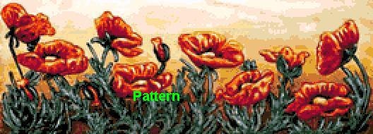 Poppies N4. Cross Stitch Pattern. PDF Files.  Free shipping.