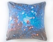 Blue Galaxy Nebula Print Accent Pillow Cover Space Throw Pillow 18x18