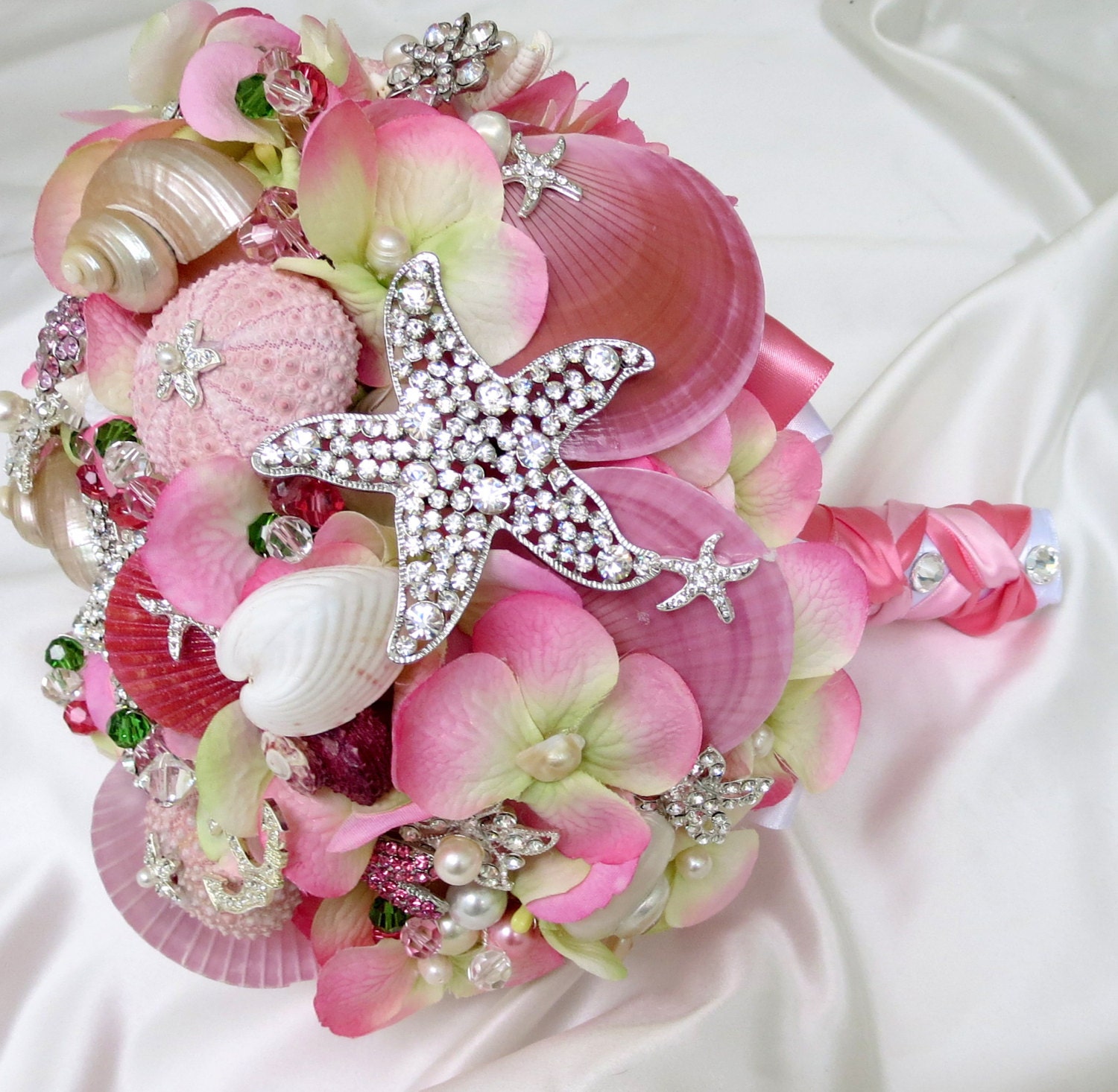 Sea Shell Bouquet, Seashell Bouqet, Pink Bridal Bouquet, Lily Pulitzer inspired Bridal Bouquet