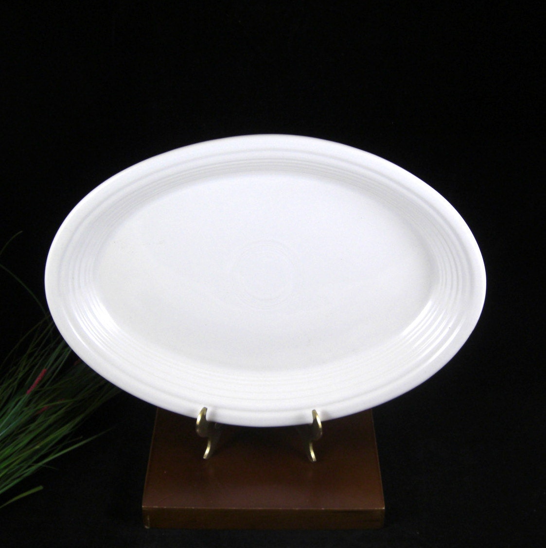 Vintage Homer Laughlin Fiestaware Oval Platter / White / Large / 1980s