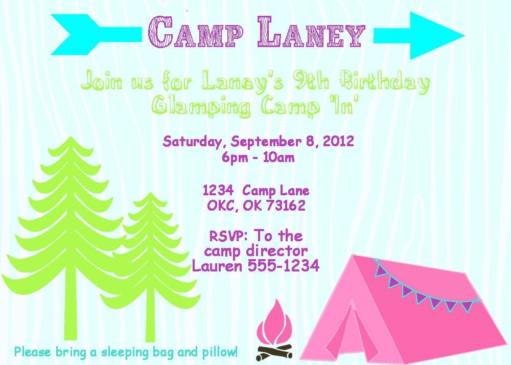40th Birthday Ideas Free Birthday Invitation Templates Camping