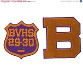 20% OFF VINTAGE SALE Vintage Beaver Highschool Jacket Letter B & Crest Patches 1929-30 Chenille 6"