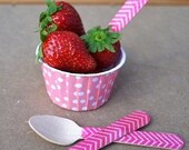 10 Chevron Print Wooden Ice Cream / Treat Spoons
