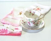 Vintage Dainty Tea Cup and Saucer for your Tea Party or Gift Pink flowers Salisbury Fragrance Eggshell Bone China