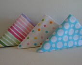Coordinating Quilting Fabric Fat Quarters 3 Pcs Bright Teals, Pinks & Green