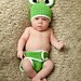 Frog Hat & Diaper Cover Set Crochet Baby - Newborn NB Beanie Cap Shoes 0-12months Costume Halloween Christmas Thanksgiving Winter Outfit