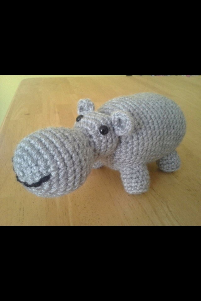 Hippo Crochet Amigurumi Stuffed Animal