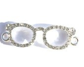 Silver Glasses Connector  - Sunglasses Bracelet Connector - Sunglasses Charm - Glasses Charm - Bracelet Connector - Rhinestone Connector