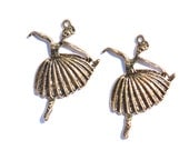 Brass Ballerina Charm - Ballet Charm - Ballerina - Jewelry Supplies - Bracelet - Necklace - Charms - Brass Charms - Dancer Charm