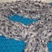 Knit Scarf Black/Silver.Ladder.Ribbon.Gift.Spring/Summer.Light.Stained Glass.Ready to ship.