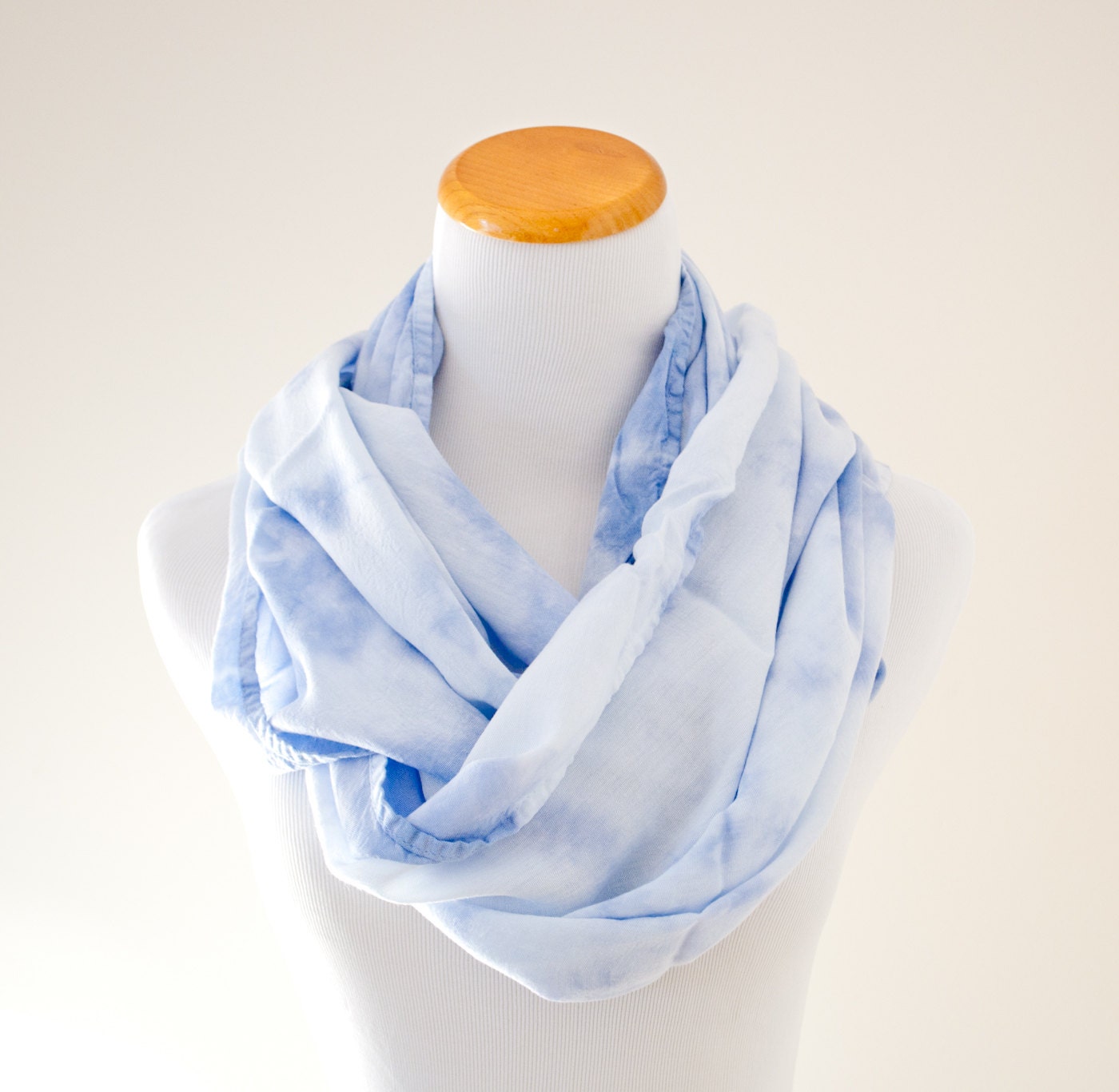 infinity scarf loop scarf - rayon - hand dyed denim blue