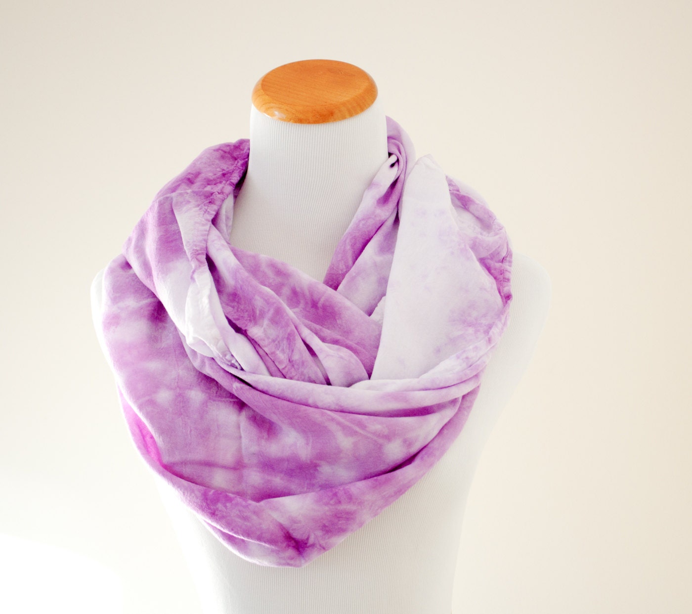 infinity scarf loop scarf - rayon - hand dyed amethyst