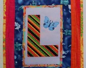 Quilt Applique Alphabet  - Quilt Childrens Wall Hanging - Quilt Handmade Mini  - Quilt Small applique -  Childrens Wall Quilt