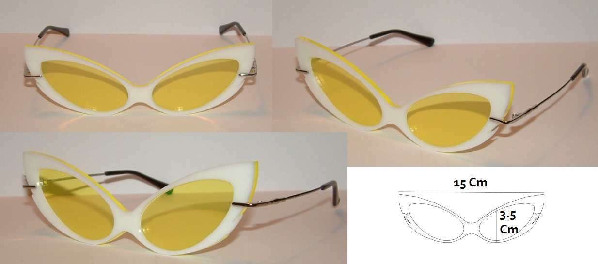 White and yellow Cats Cosplay Costume Glasses