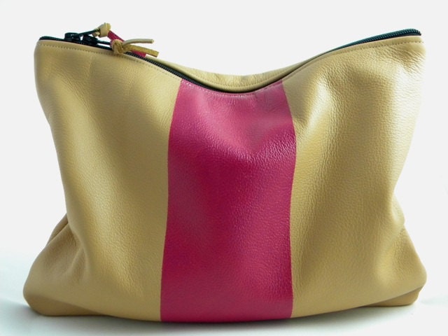 Stripped II Leather Statement Clutch