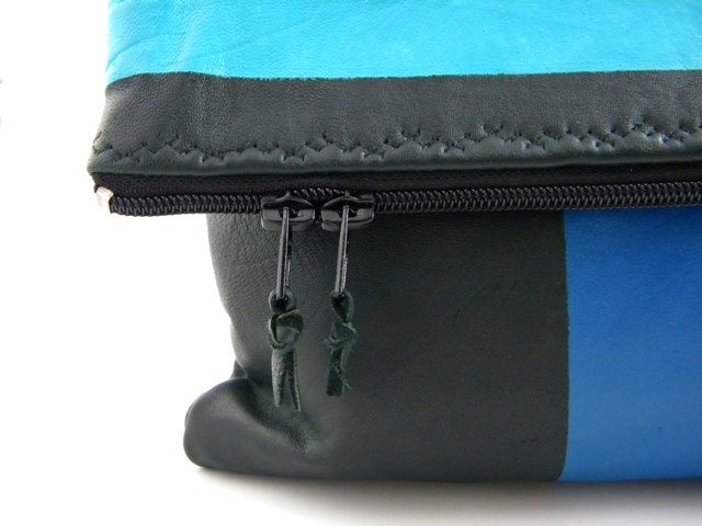 SALE/LAST ONE - Double Crossed Leather Statement Clutch