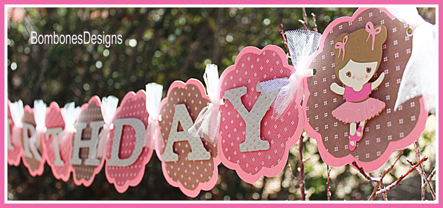 ballerina birthday banner/ garland Il_170x135