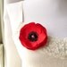 Poppy Brooch Pin, Red and Black Fabric Flower Broach, Poppies, Bridal Fascinator, Mothers Day Gifts Corsage