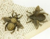 2 Bumble Bees  Zinc Alloy  with  Antique Bronze finish Lead Free  41mm long, 36mm wide, 5mm thick