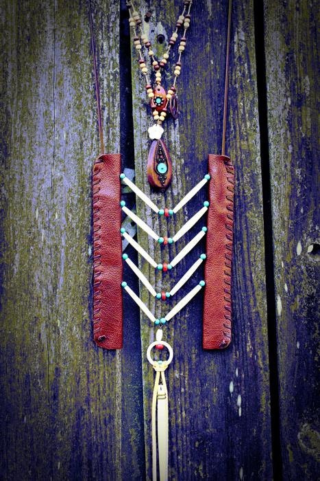 Bohemian Breastplate Necklace, Tribal, Unisex, Native American Inspired