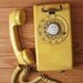 Vintage Rotary Phone, Yellow Rotary WALLTelephone, Girlfriend WIFE Mom GIFT, Phone For Kitchen, Under 30