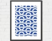 Art Print Nautical Blue Knots Archival Print 8x10 or A4