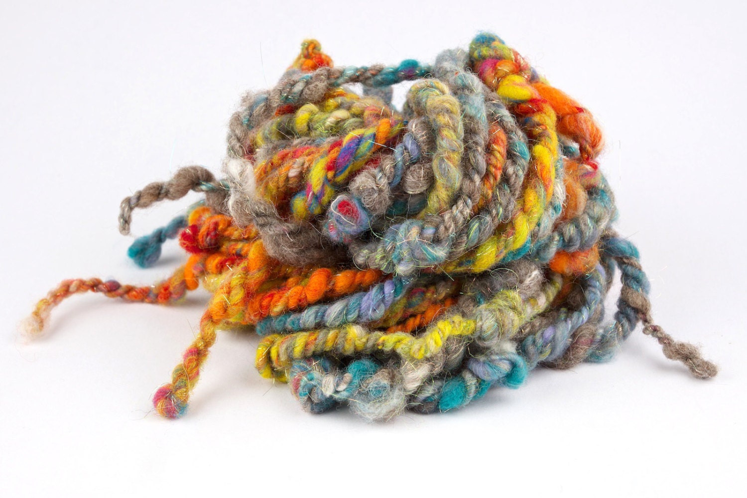 Handspun Art Yarn - Textured Bulky art yarn - Spiders Home