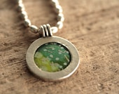 Aqua and Green Washi in Pure SIlver