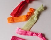 Fabric Elastic Hair Ties - Set of 5 - Warm Summer