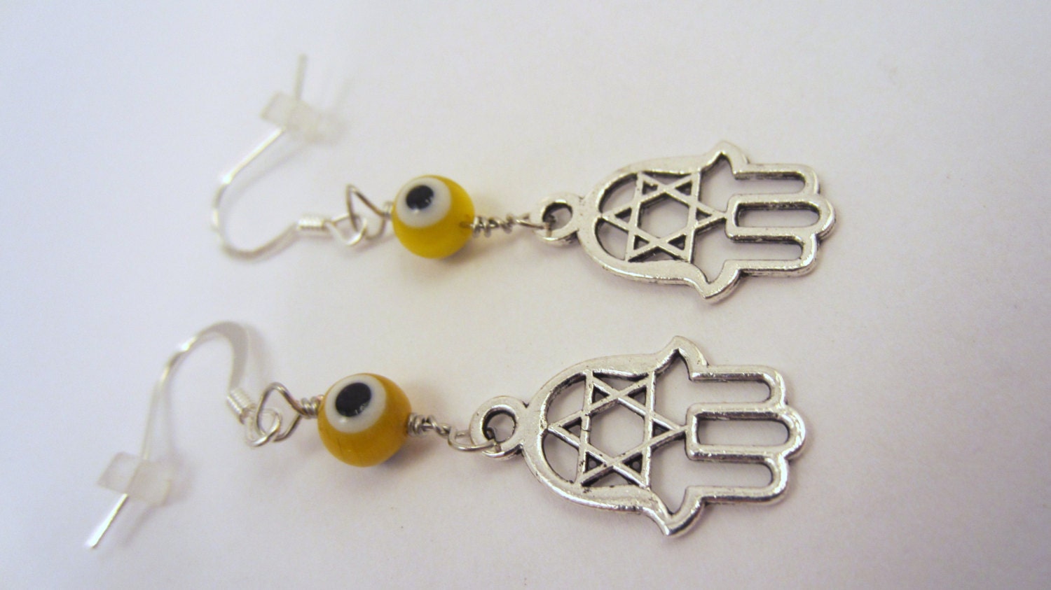 Evil Eye Dangle Earrings,  Hand Of Fatima Earrings