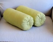 granny smith green cotton duck bolster pillows 14 x 6