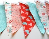Flirt Bunting Banner - Fabric Banner - Fabric Bunting - Moda Flirt - Flags Pennants