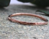 Rose Gold Stacking Ring. Rose Gold Wedding Band.Hammered Stack Band .Rose Gold Engagement Ring.Everyday Ring.Rose Gold Skinny Band.
