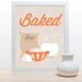 Kitchen Print Lets Get Baked orange - 11x14 Poster retro wall art decor kitchen cooking baking Catherineholm bowl kitchen decor