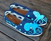 Navy Octopus in Love TOMS shoes