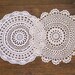 2 ecru Crochet Vintage Doiies