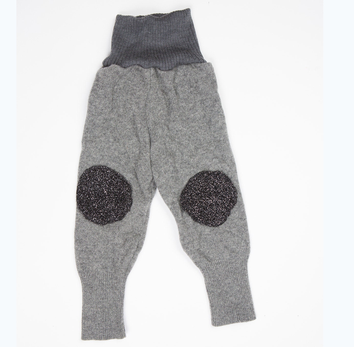 Kids Toddler Trousers Pants Joggers Sweatpants with Knee Patches in Upcycled Wool 2-3 Years