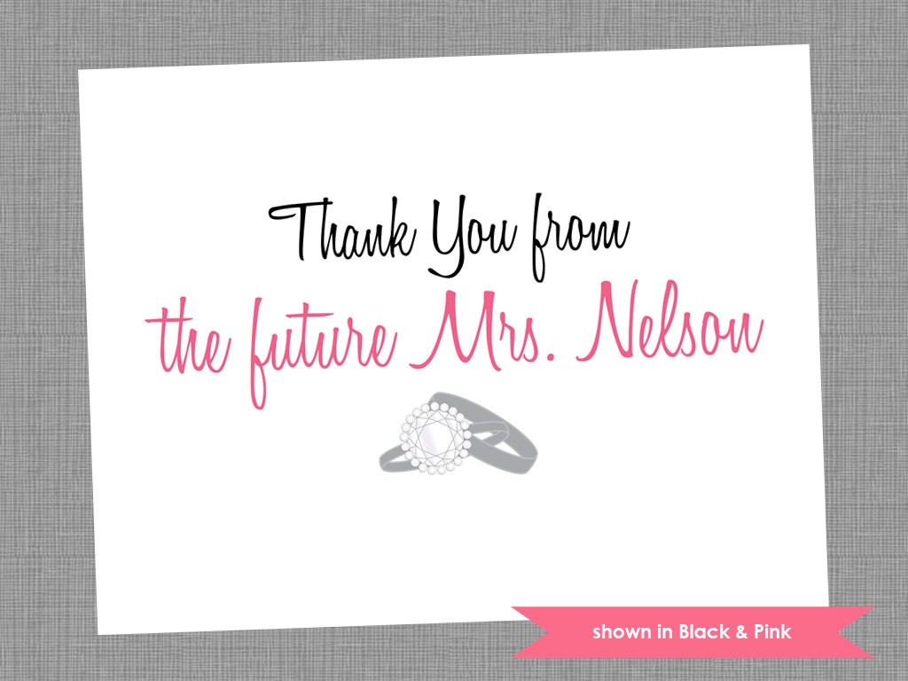 Bride Thank You Cards - Personalized Folded Note Cards - Colors and Text Customizable Il_570xn