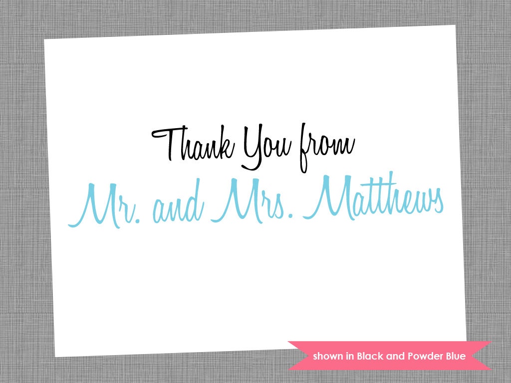 Wedding Thank You Cards - Personalized Folded Note Cards - Colors and Text Customizable Il_570xn