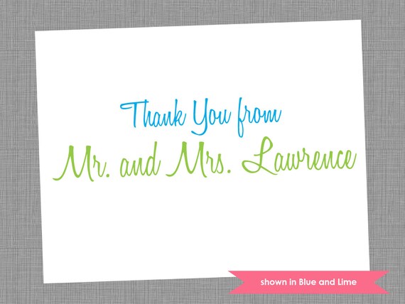Wedding Thank You Cards - Personalized Folded Note Cards - Colors and Text Customizable Il_570xn