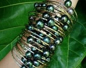 SPECIAL Tahitian Pearl Bangle 14kt Gold Filled 12 Gauge