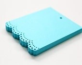 25 AQUA BLUE Scallop Hang Tag, Gift Tag, Price Tag Die cuts punches cardstock 3X2.5 inch -Scrapbook, cards