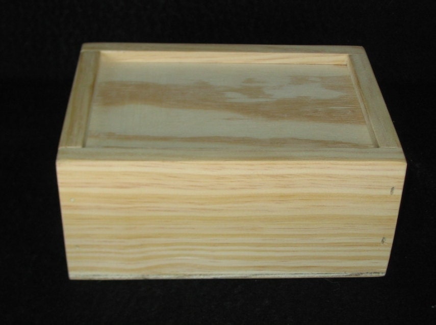 Unfinished Pine Slide-Top Box (special order for Kittybblove)